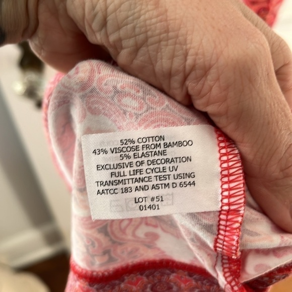 Coolibar NWOT pink Beach Medallion Oceanside Dress size Medium Notch-Neck - Picture 4 of 5